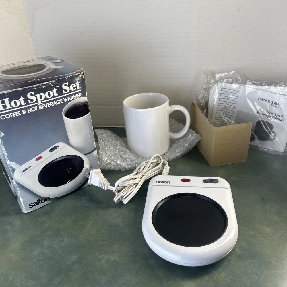 Vintage 1990 Salton Hot Spot MW-1C Coffee Mug Beverage Warmer NOS Tested